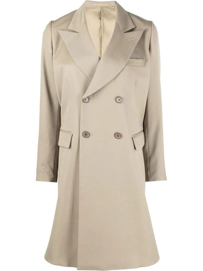 Double-Breasted High-Low Coat