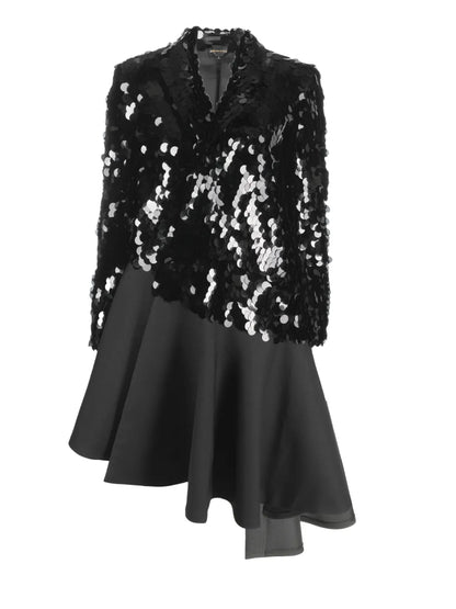 Sequin-Embellished Mid-Length Coat