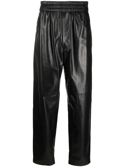 High-Waist Leather Trousers