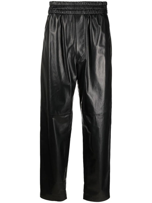 High-Waist Leather Trousers