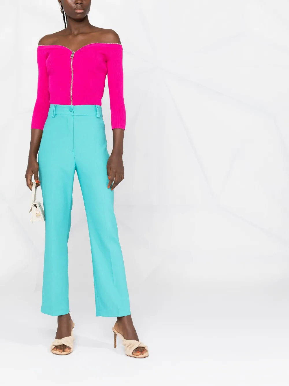 High-Waisted Straight-Leg Trousers