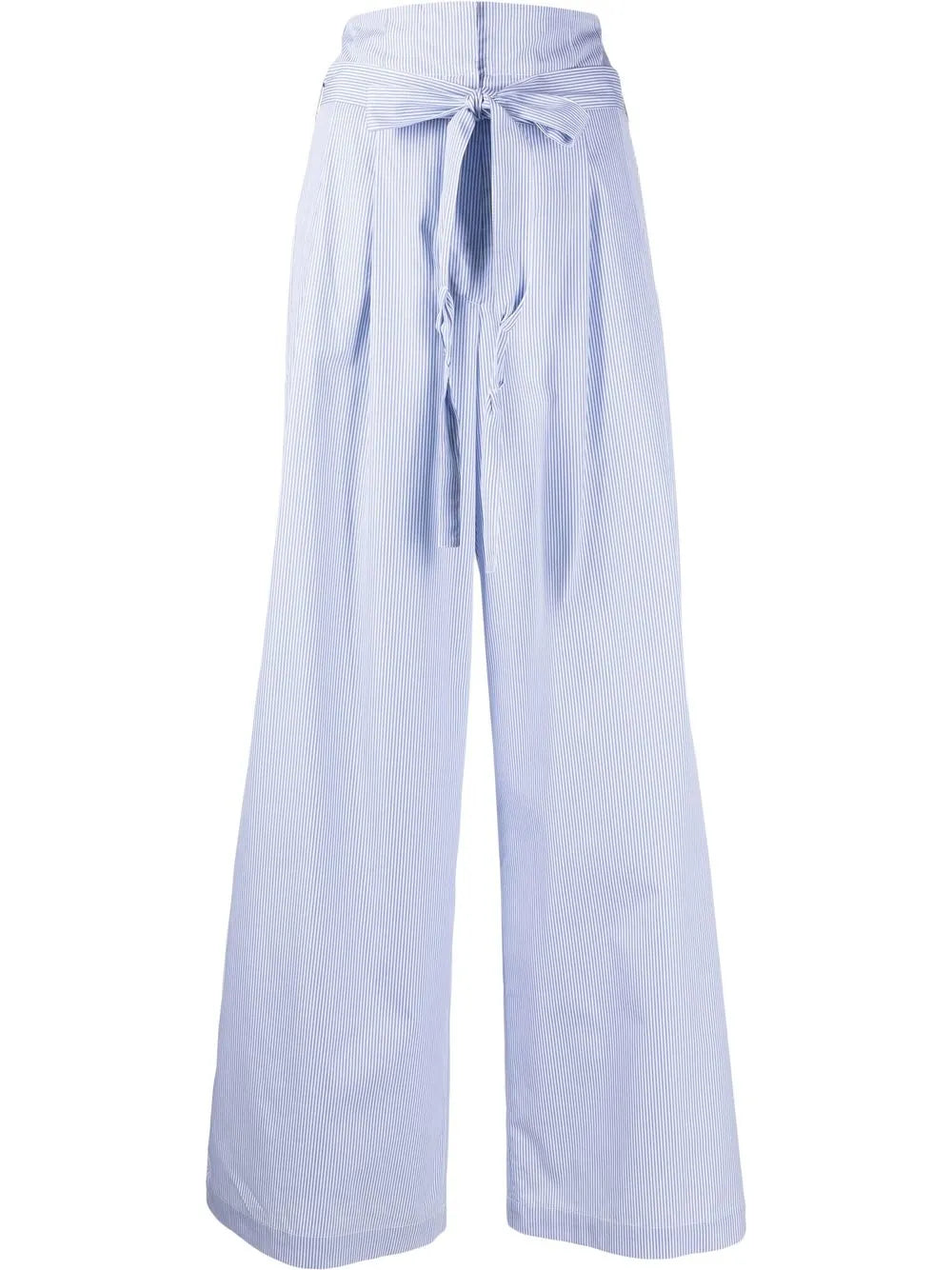 Stripe-Print Tie-Waist Palazzo Pants