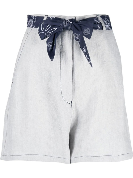 High-Waisted Cotton Shorts