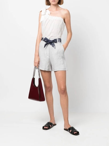 High-Waisted Cotton Shorts