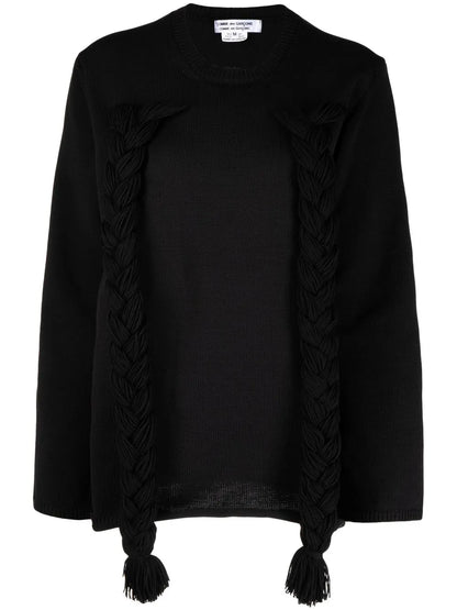 Braided-Detail Long-Sleeve Jumper