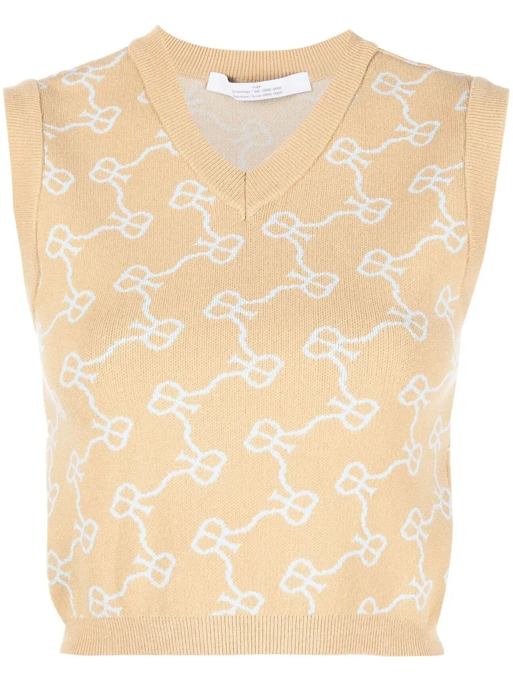 Monogram Pattern Knitted Vest
