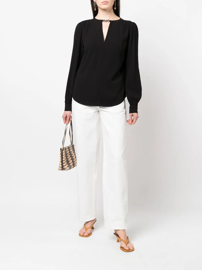 Long Puff Sleeve Blouse