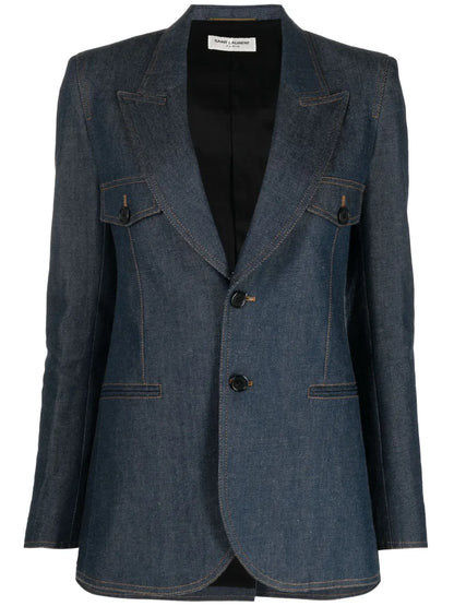 Single-Breasted Denim Blazer