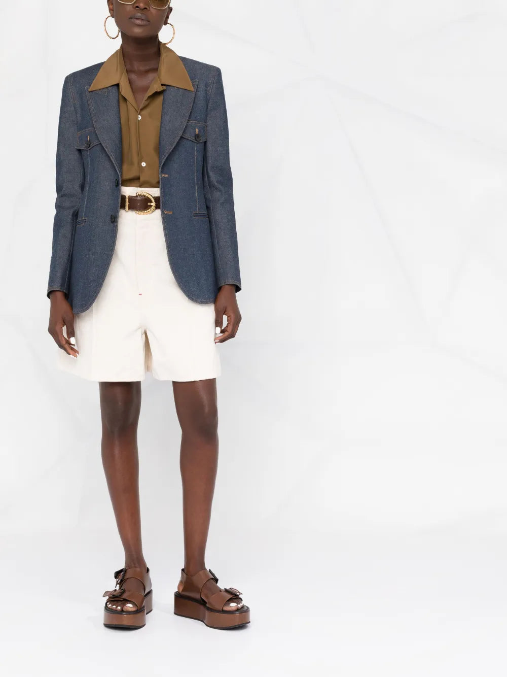 Single-Breasted Denim Blazer