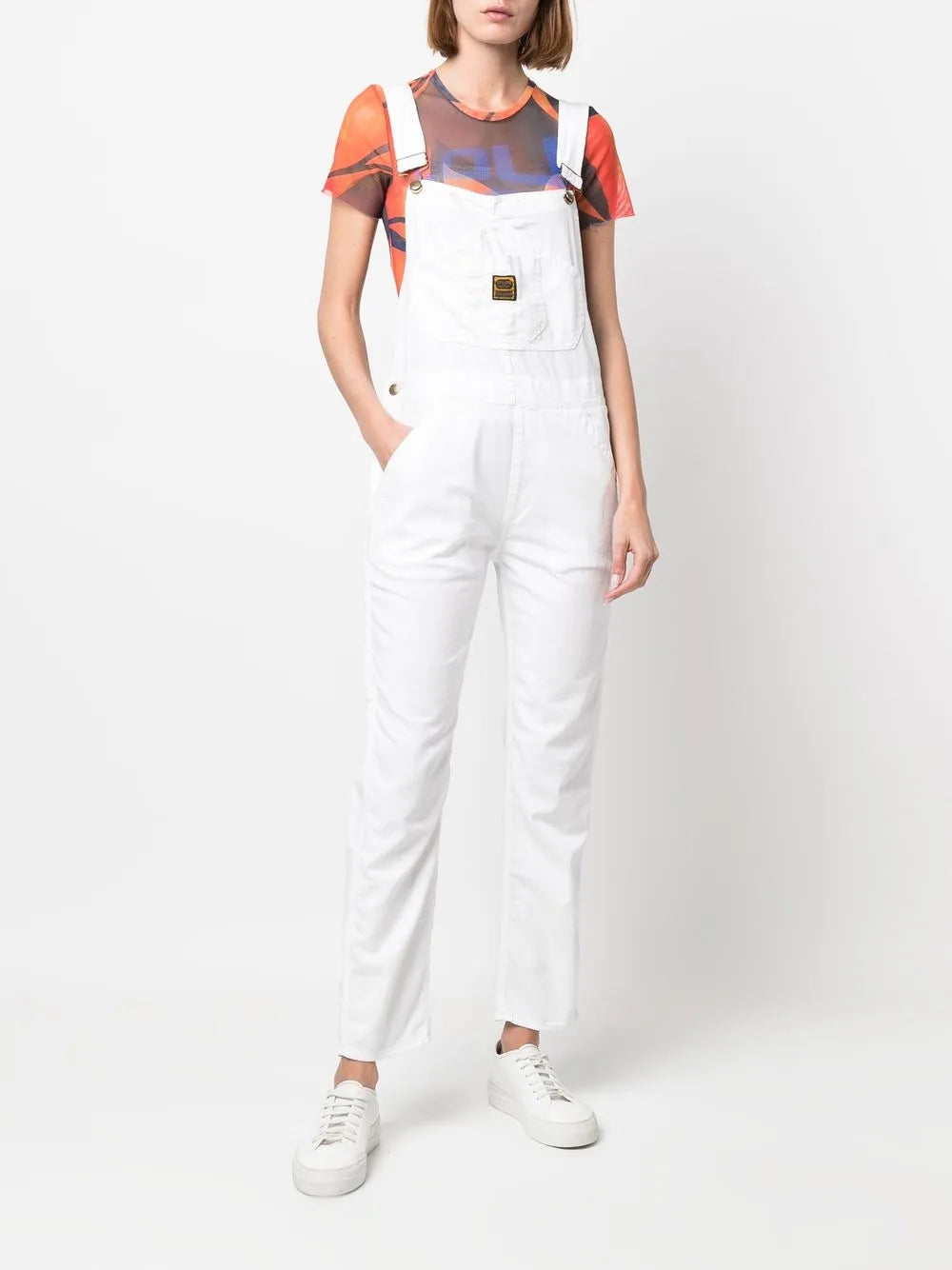 Logo-Patch Straight Dungarees