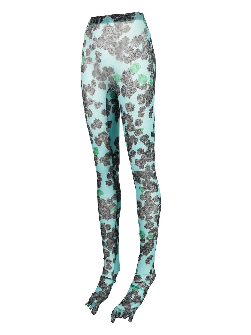 Pixel-Roses Mesh Leggings