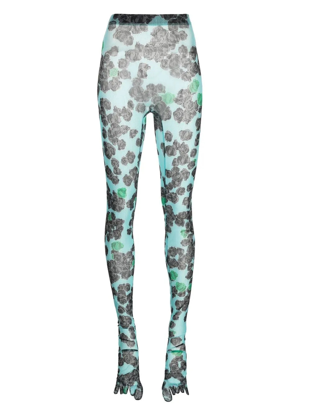 Pixel-Roses Mesh Leggings