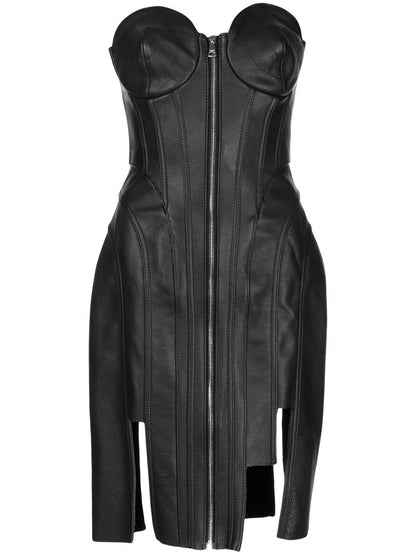 Leather Corset Cone Dress