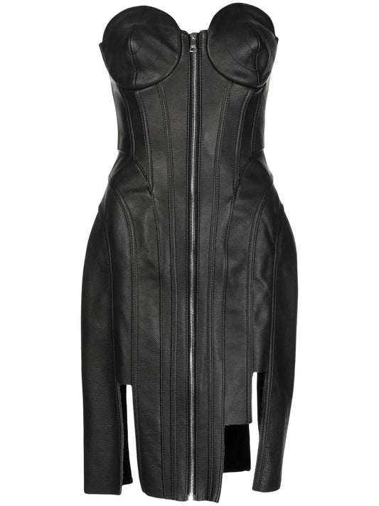 Leather Corset Cone Dress