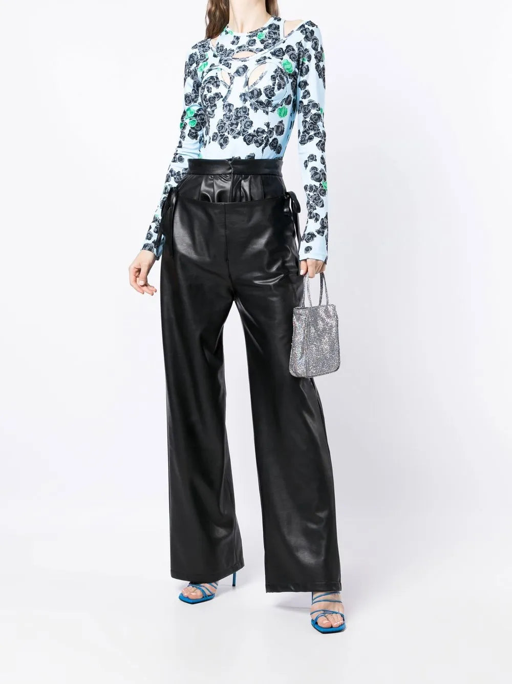 Rose-Print Long-Sleeved Bodysuit