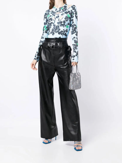 Rose-Print Long-Sleeved Bodysuit