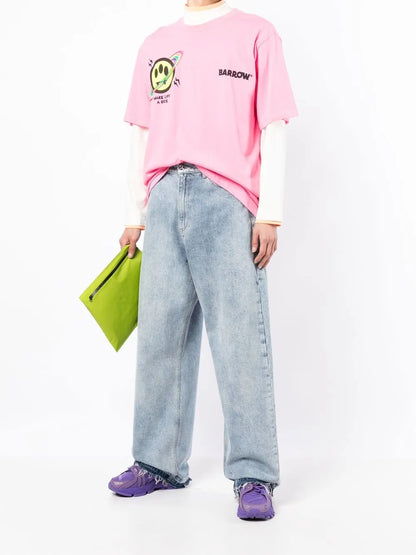 Heart-Pocket Wide-Leg Jeans