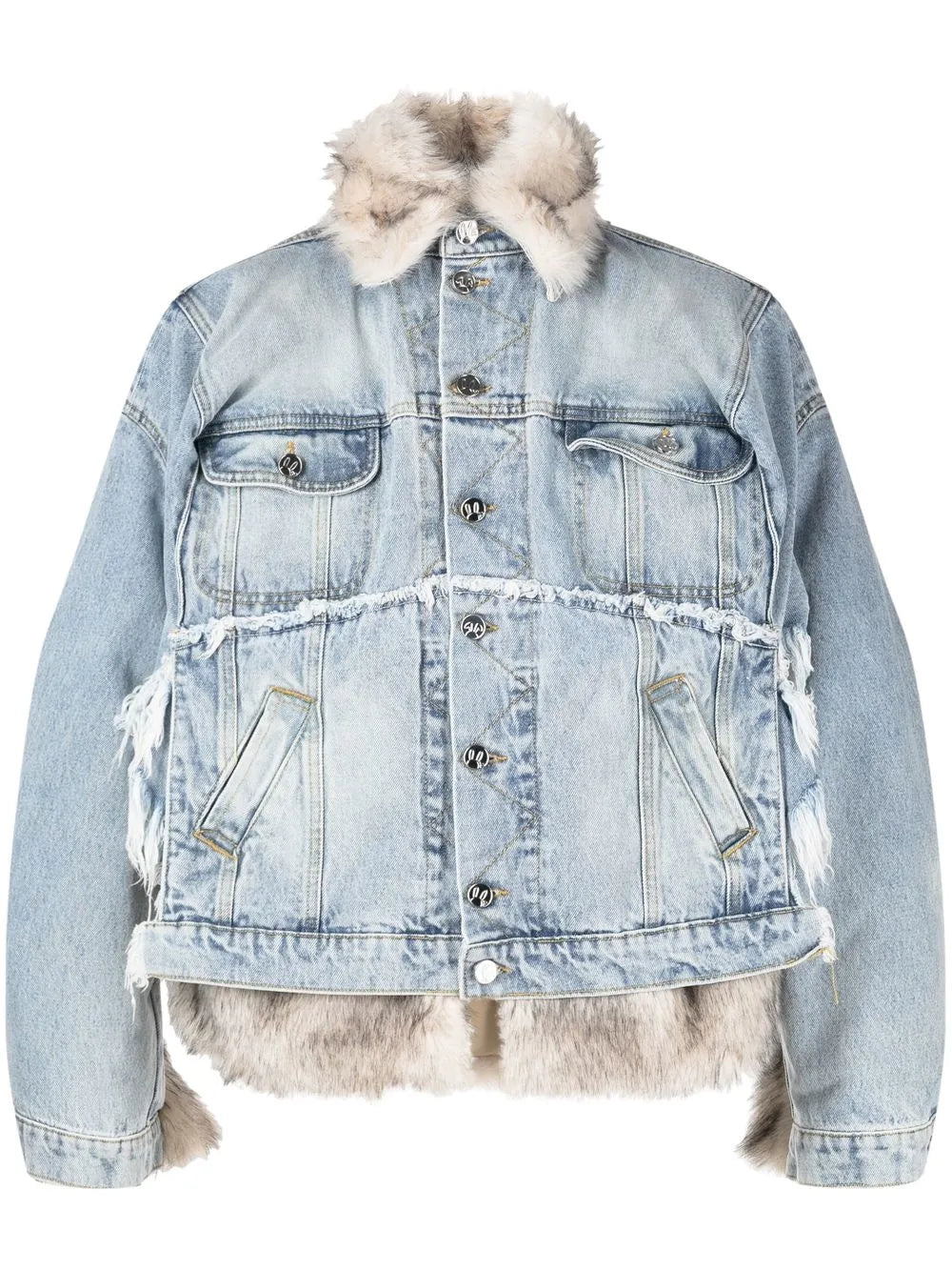 Faux-Fur Hybrid Denim Jacket