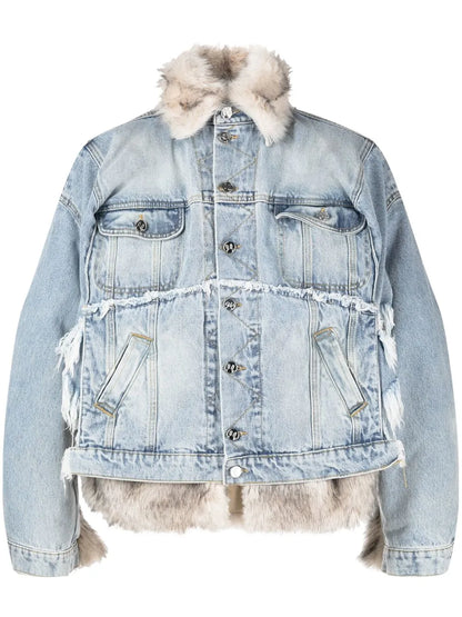 Faux-Fur Hybrid Denim Jacket