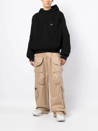 Logo-Embroidered Patchwork Hoodie