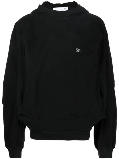Logo-Embroidered Patchwork Hoodie