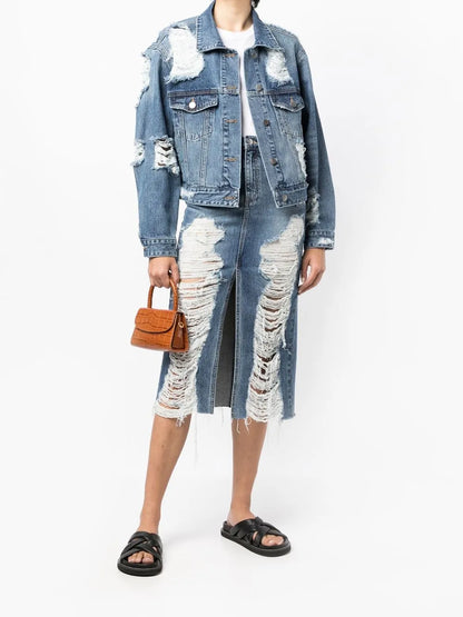 Distressed Denim Jacket