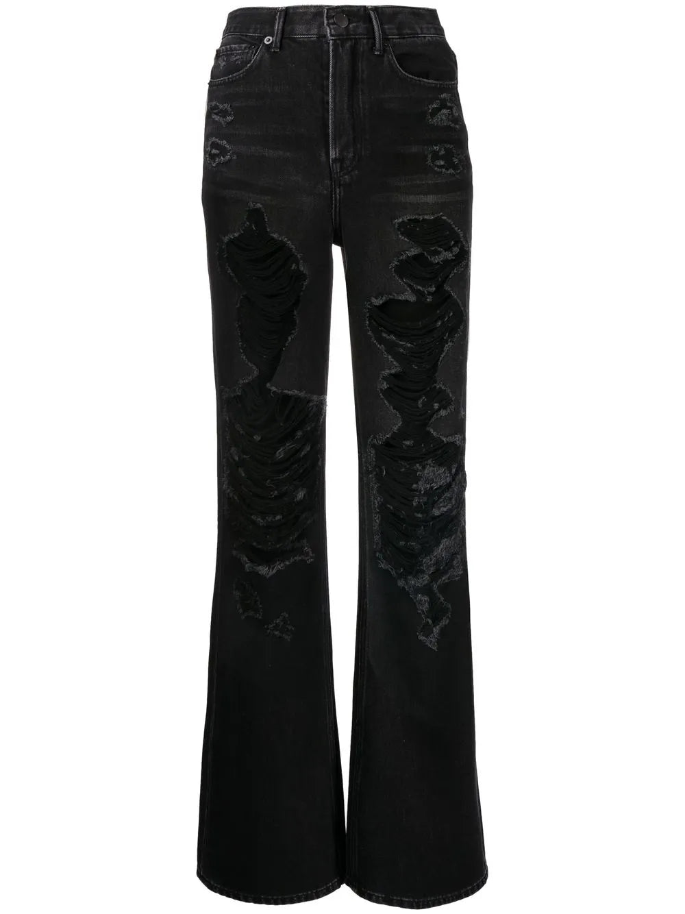 Distressed Straight-Leg Jeans