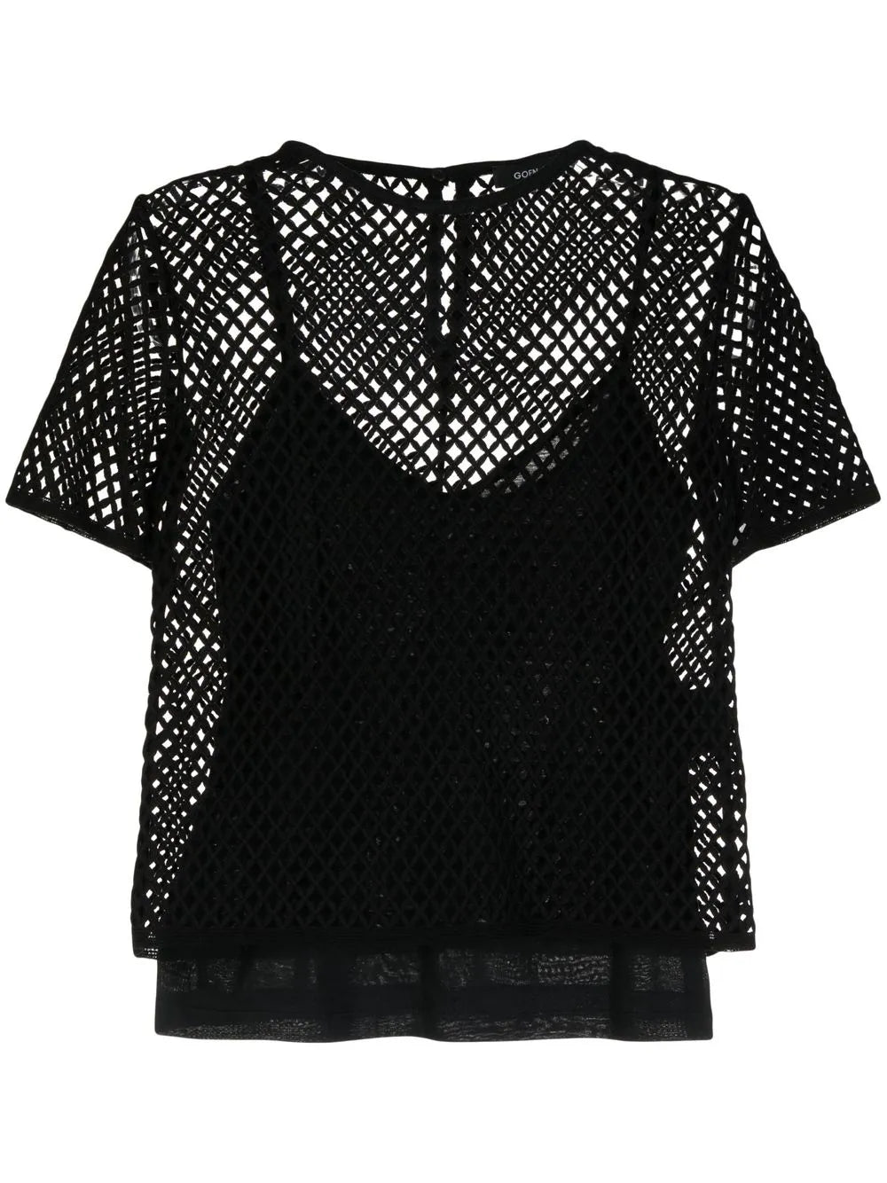 Open-Knit Short-Sleeved T-Shirt