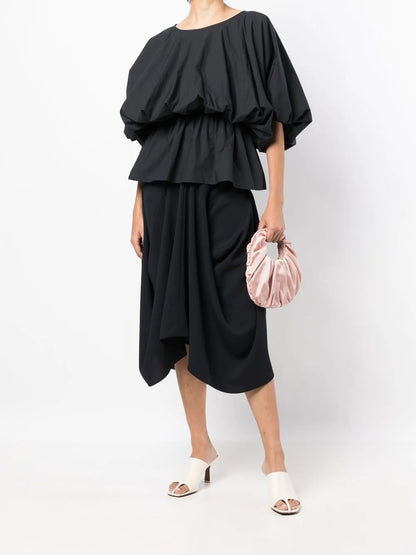 Draped Midi Skirt
