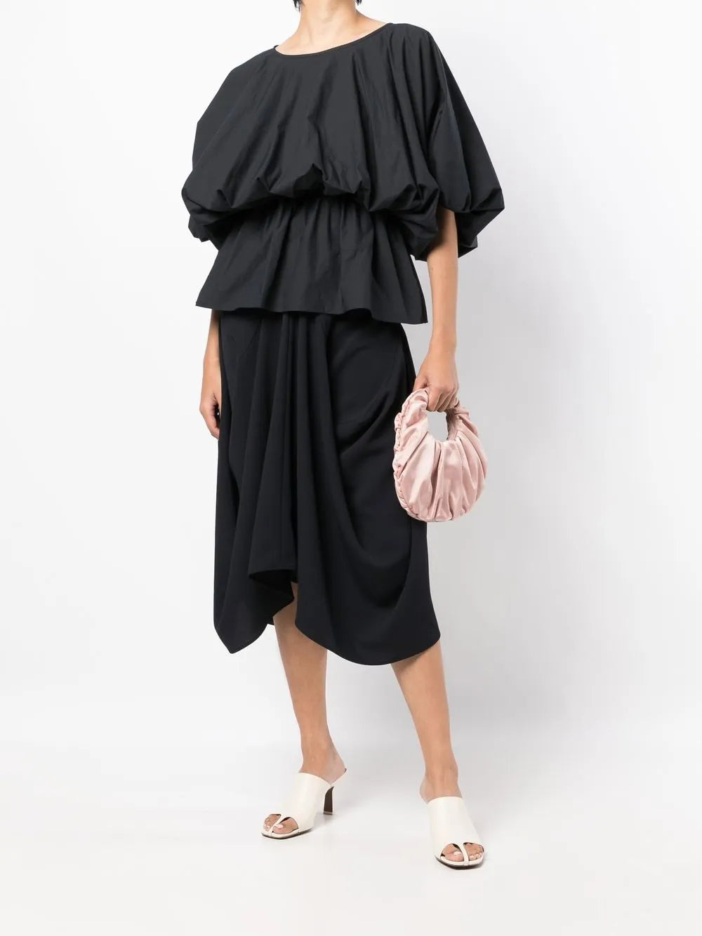 Puff-Sleeved Flared Blouse