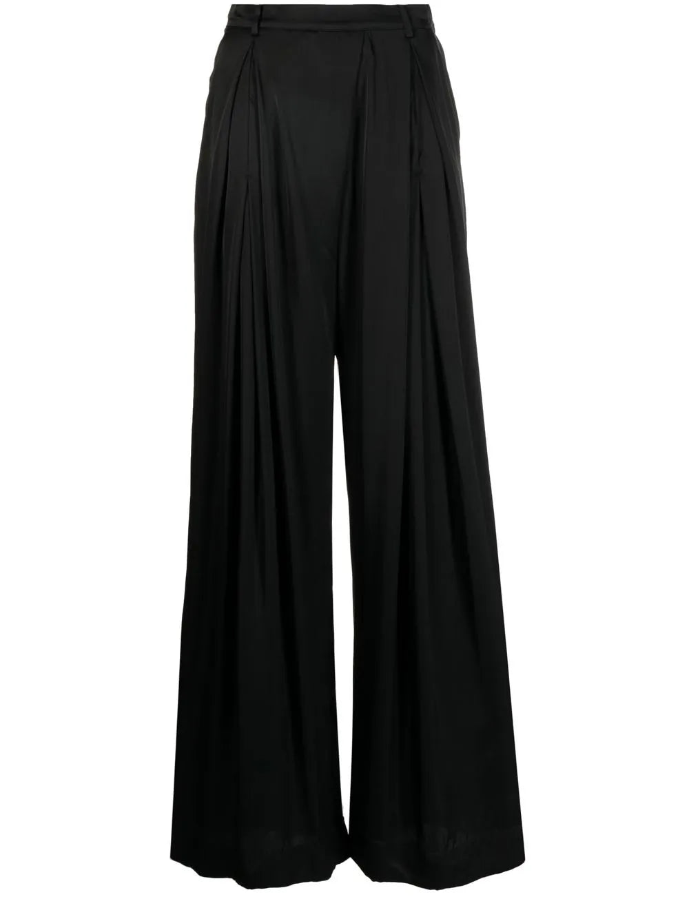 Wide-Leg Pleated Trousers