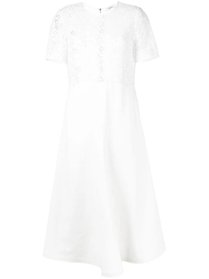 Macramé-Panel Midi Dress