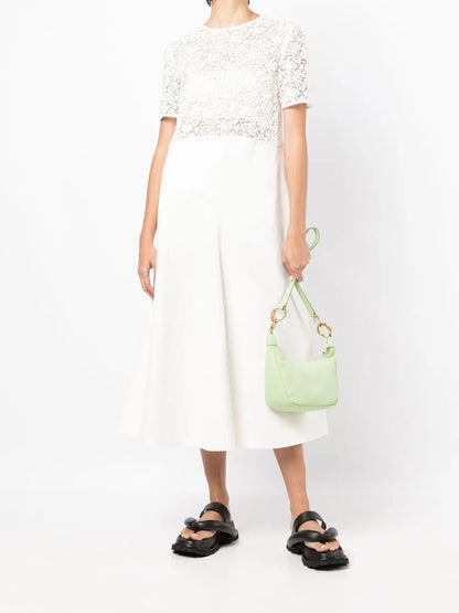 Macramé-Panel Midi Dress