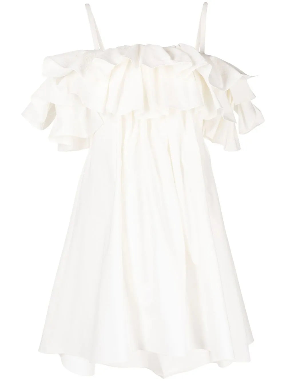 Cold-Shoulder Ruffled Dress