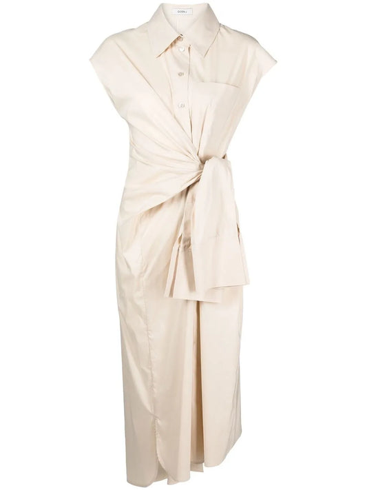 Tied-Waist Midi Dress