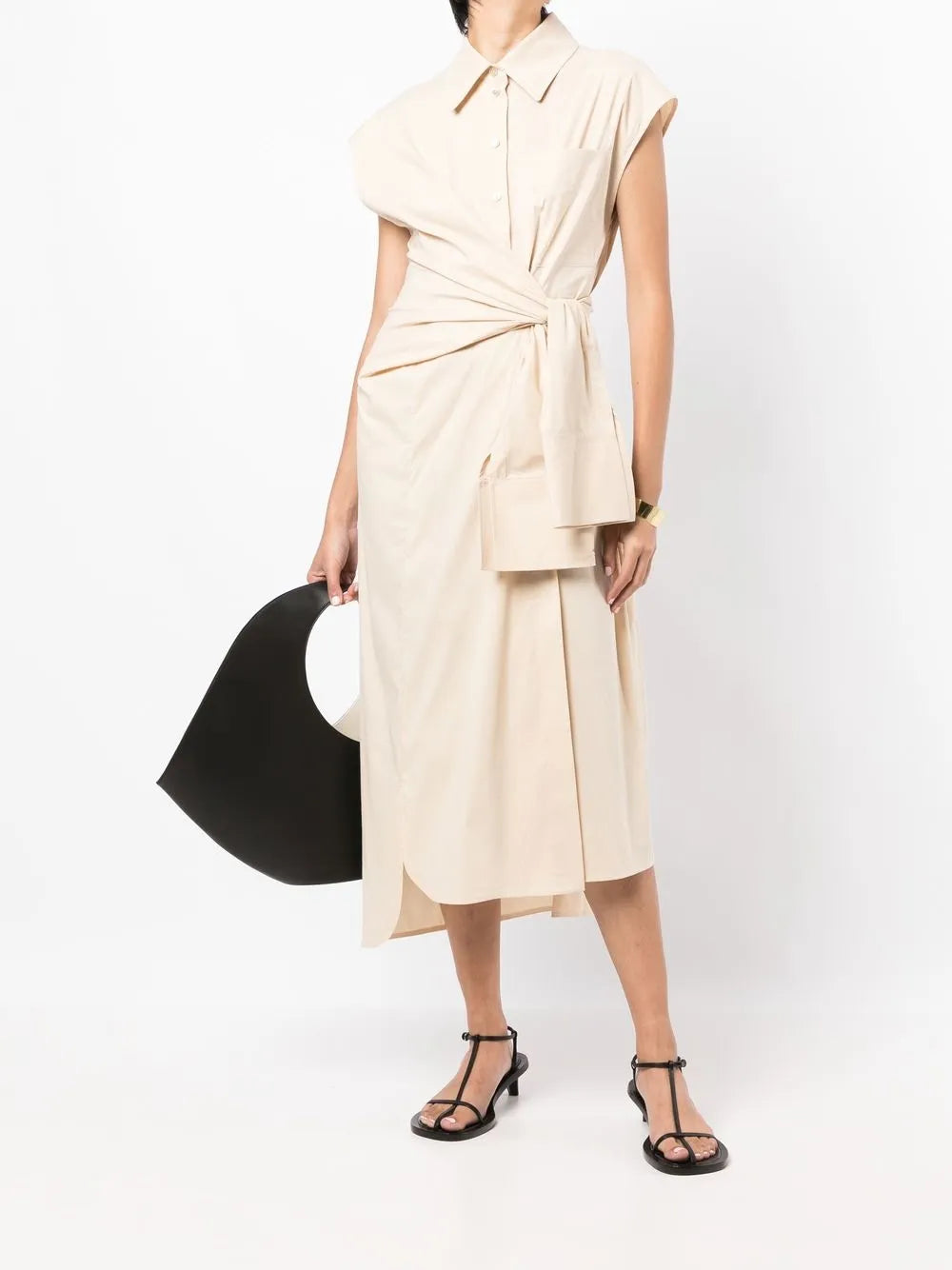 Tied-Waist Midi Dress