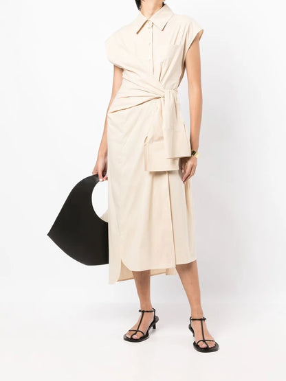 Tied-Waist Midi Dress