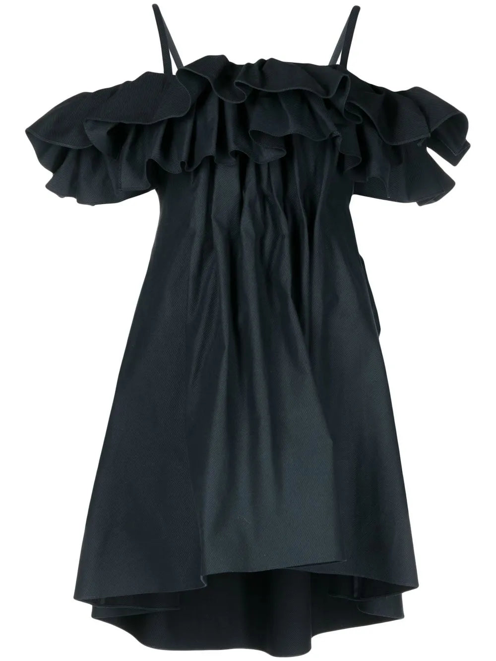 Cold-Shoulder Ruffled Dress