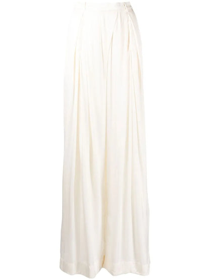 Wide-Leg Pleated Trousers