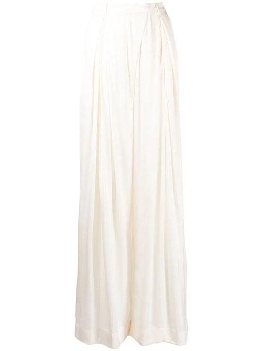 Wide-Leg Pleated Trousers