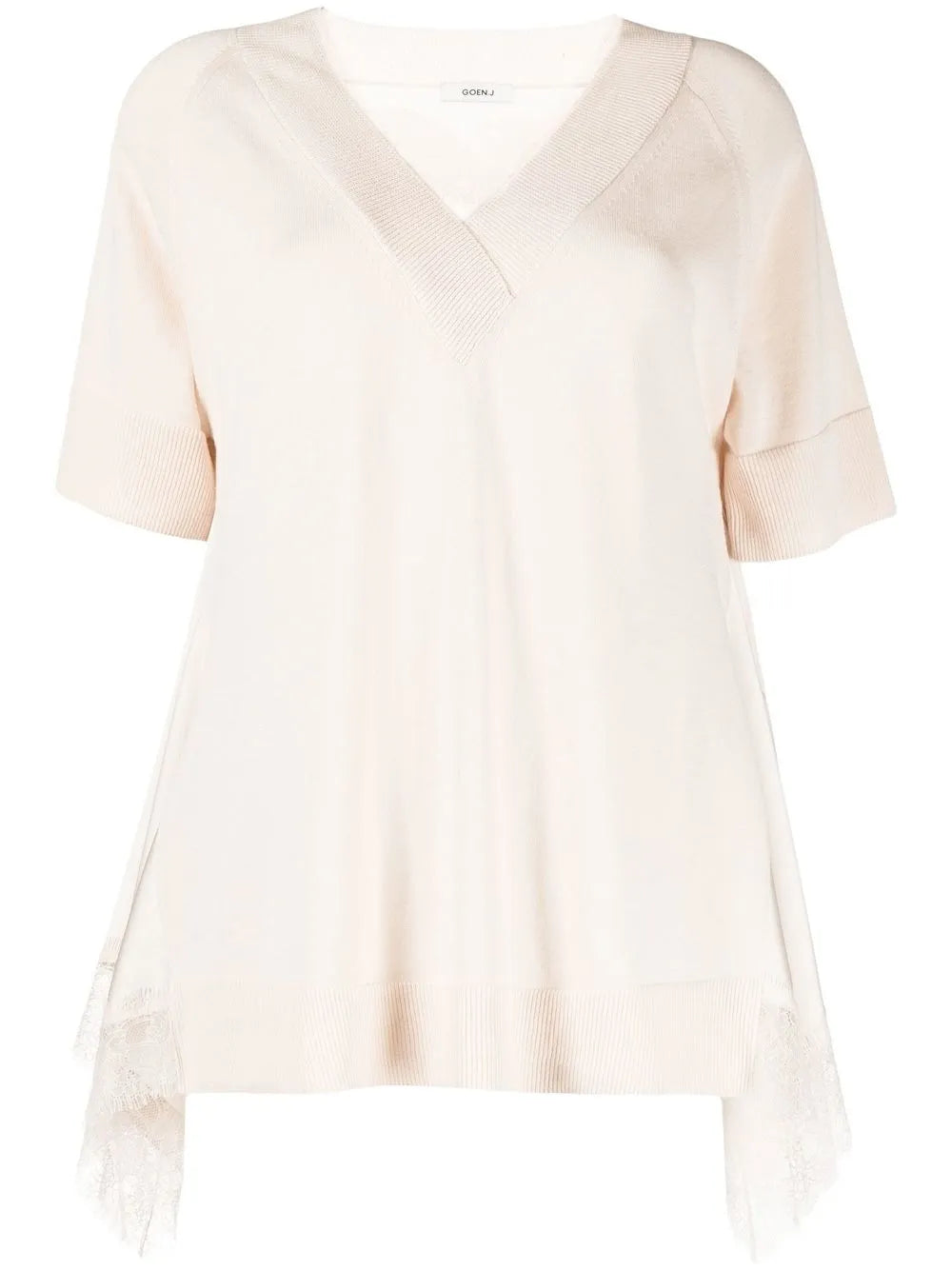 Lace-Trim V-Neck T-Shirt