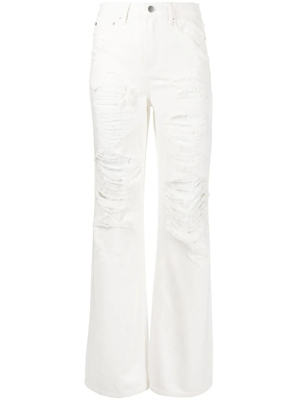 Distressed Straight-Leg Jeans