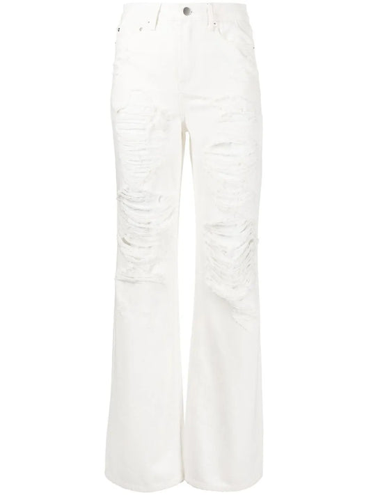 Distressed Straight-Leg Jeans