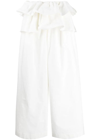 High-Waisted Ruffled Trousers