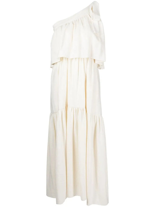 Gathered One-Shoulder Dress