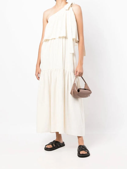 Gathered One-Shoulder Dress