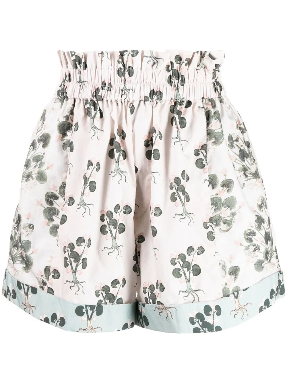Floral-Print Smocked-Waist Shorts