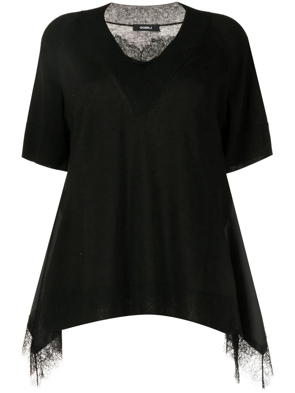 Lace-Trim V-Neck T-Shirt