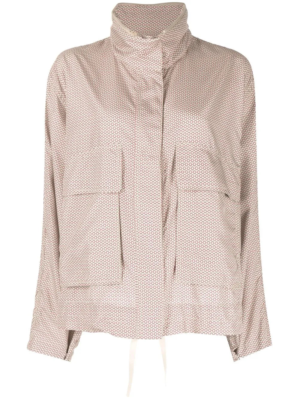 Geometric Print Windbreaker Jacket