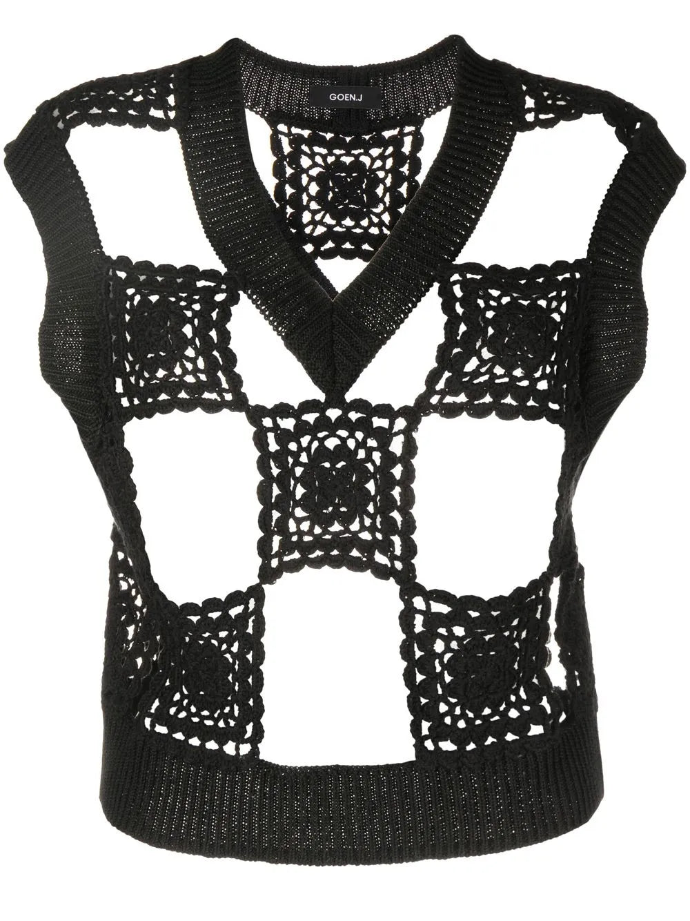 Crochet Detail Knitted Vest